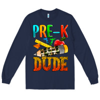 Navy pre k dude Long Sleeve Tee - texasbilliewilder