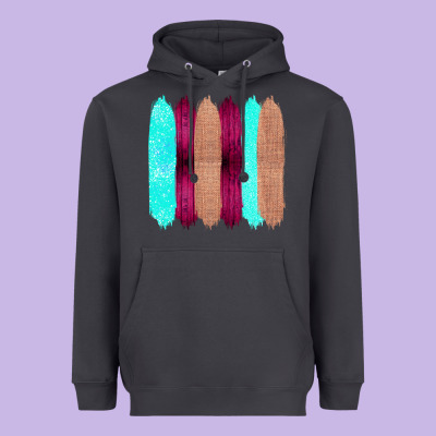 Colored Farm Life Purple Wood Jute Cyan Glitter Brush Strokes Heavyweight Hoodie Designed By Bettercallsaul