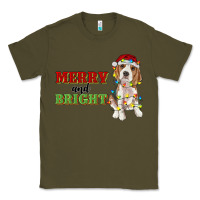 Army Green merry and bright beagle Classic Tee - RanaPortraitStore