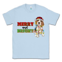 Dusty Blue merry and bright beagle Classic Tee - RanaPortraitStore