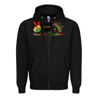 Black peace love juneteenth 1865 Zipper Hoodie - HRA Design Shop