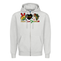 Dove Grey peace love juneteenth 1865 Zipper Hoodie - HRA Design Shop