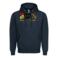 Navy peace love juneteenth 1865 Zipper Hoodie - HRA Design Shop