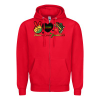 Red peace love juneteenth 1865 Zipper Hoodie - HRA Design Shop