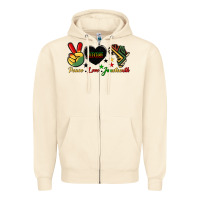Sandshell peace love juneteenth 1865 Zipper Hoodie - HRA Design Shop