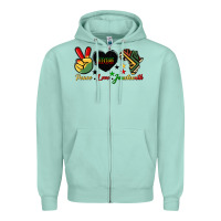 Seafoam peace love juneteenth 1865 Zipper Hoodie - HRA Design Shop