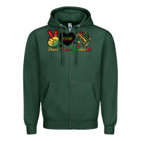 Sports Green peace love juneteenth 1865 Zipper Hoodie - HRA Design Shop