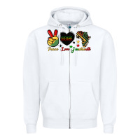 White peace love juneteenth 1865 Zipper Hoodie - HRA Design Shop