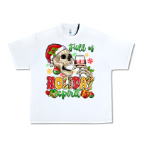 White full of holiday spirit Urban Heavy Tee - MaliasSmallBusiness