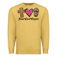Antique Gold jesus love coffee Premium Sweatshirt - Jasminsmagicworld