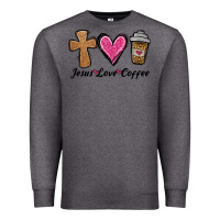Charcoal Heather jesus love coffee Premium Sweatshirt - Jasminsmagicworld