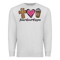 Dove Grey jesus love coffee Premium Sweatshirt - Jasminsmagicworld