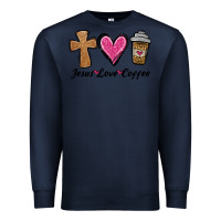 Navy jesus love coffee Premium Sweatshirt - Jasminsmagicworld