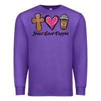 Purple jesus love coffee Premium Sweatshirt - Jasminsmagicworld
