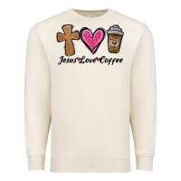 Sandshell jesus love coffee Premium Sweatshirt - Jasminsmagicworld