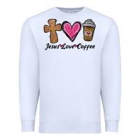 White jesus love coffee Premium Sweatshirt - Jasminsmagicworld
