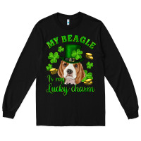 Black st.patrick's day my beagle is my lucky charm Long Sleeve Tee - RanaPortraitStore