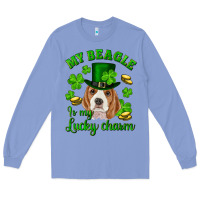 Colony Blue st.patrick's day my beagle is my lucky charm Long Sleeve Tee - RanaPortraitStore