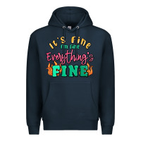 Navy its fine im dine everythings fine Premium Hoodie - MaliasSmallBusiness