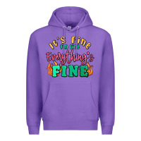 Purple its fine im dine everythings fine Premium Hoodie - MaliasSmallBusiness
