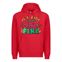 Red its fine im dine everythings fine Premium Hoodie - MaliasSmallBusiness