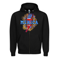Black Merica lightning bolt Zipper Hoodie - Neo Western