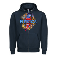 Navy Merica lightning bolt Zipper Hoodie - Neo Western