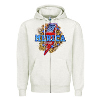 Merica Lightning Bolt Zipper Hoodie | Teevron