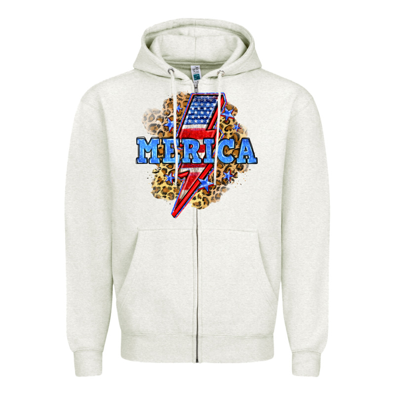 Merica Lightning Bolt Zipper Hoodie by Neo Western | Teevron