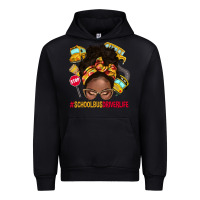 Black school bus driver life afro messy bun Urban Hoodie - NancyCooperArtShop