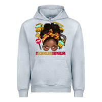 Heather Grey school bus driver life afro messy bun Urban Hoodie - NancyCooperArtShop