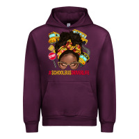 Mauve Wine school bus driver life afro messy bun Urban Hoodie - NancyCooperArtShop