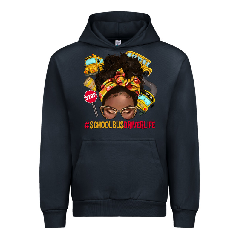School Bus Driver Life Afro Messy Bun Urban Hoodie by NancyCooperArtShop | Teevron