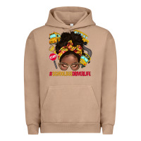 Pigment Burro school bus driver life afro messy bun Urban Hoodie - NancyCooperArtShop