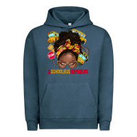 Pigment Midnight Navy school bus driver life afro messy bun Urban Hoodie - NancyCooperArtShop