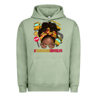 Pigment Oil Green school bus driver life afro messy bun Urban Hoodie - NancyCooperArtShop