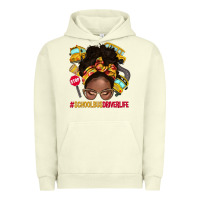 Pigment Pistachio school bus driver life afro messy bun Urban Hoodie - NancyCooperArtShop