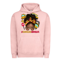 Pigment Salmon school bus driver life afro messy bun Urban Hoodie - NancyCooperArtShop