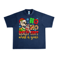 Navy ho ho holy shit what a year Urban Heavy Tee - MaliasSmallBusiness