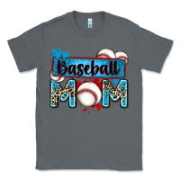 Charcoal Heather baseball mom with leopard Classic Tee - Zillion Design Studio