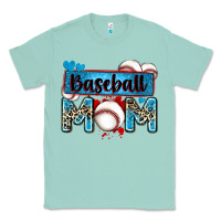 Seafoam baseball mom with leopard Classic Tee - Zillion Design Studio