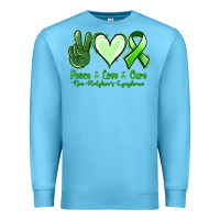 Ocean Blue peace love cure non hodgkin's lymphoma Premium Sweatshirt - Jasminsmagicworld