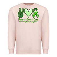 Pale Pink peace love cure non hodgkin's lymphoma Premium Sweatshirt - Jasminsmagicworld