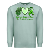 Seafoam peace love cure non hodgkin's lymphoma Premium Sweatshirt - Jasminsmagicworld
