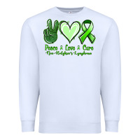 White peace love cure non hodgkin's lymphoma Premium Sweatshirt - Jasminsmagicworld