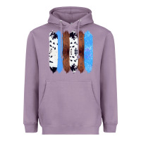 Lavender Western Farm Life Cowhide Wood Blue Glitter Brush Stroke Heavyweight Hoodie - Bettercallsaul
