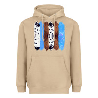 Mushroom Western Farm Life Cowhide Wood Blue Glitter Brush Stroke Heavyweight Hoodie - Bettercallsaul