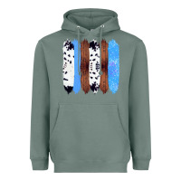 Sage Western Farm Life Cowhide Wood Blue Glitter Brush Stroke Heavyweight Hoodie - Bettercallsaul