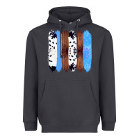Smoke Western Farm Life Cowhide Wood Blue Glitter Brush Stroke Heavyweight Hoodie - Bettercallsaul