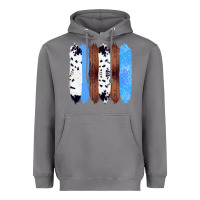 Storm Western Farm Life Cowhide Wood Blue Glitter Brush Stroke Heavyweight Hoodie - Bettercallsaul
